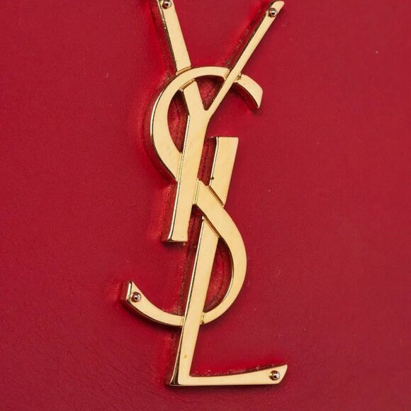 Yves Saint Laurent Red Leather Monogram Wallet on Chain Bag - Picture 6 of 12